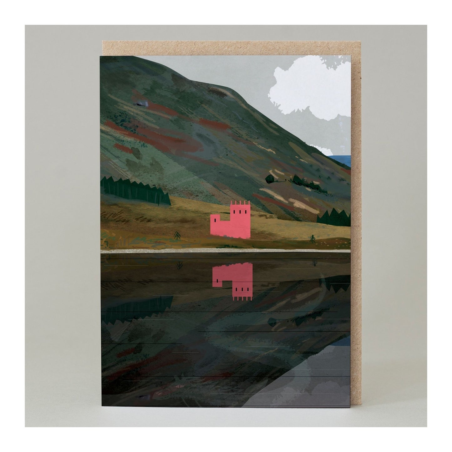 Pink Castle Landscape Card