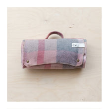  Pink Patchwork Check Recycled Wool Small Picnic Blanket