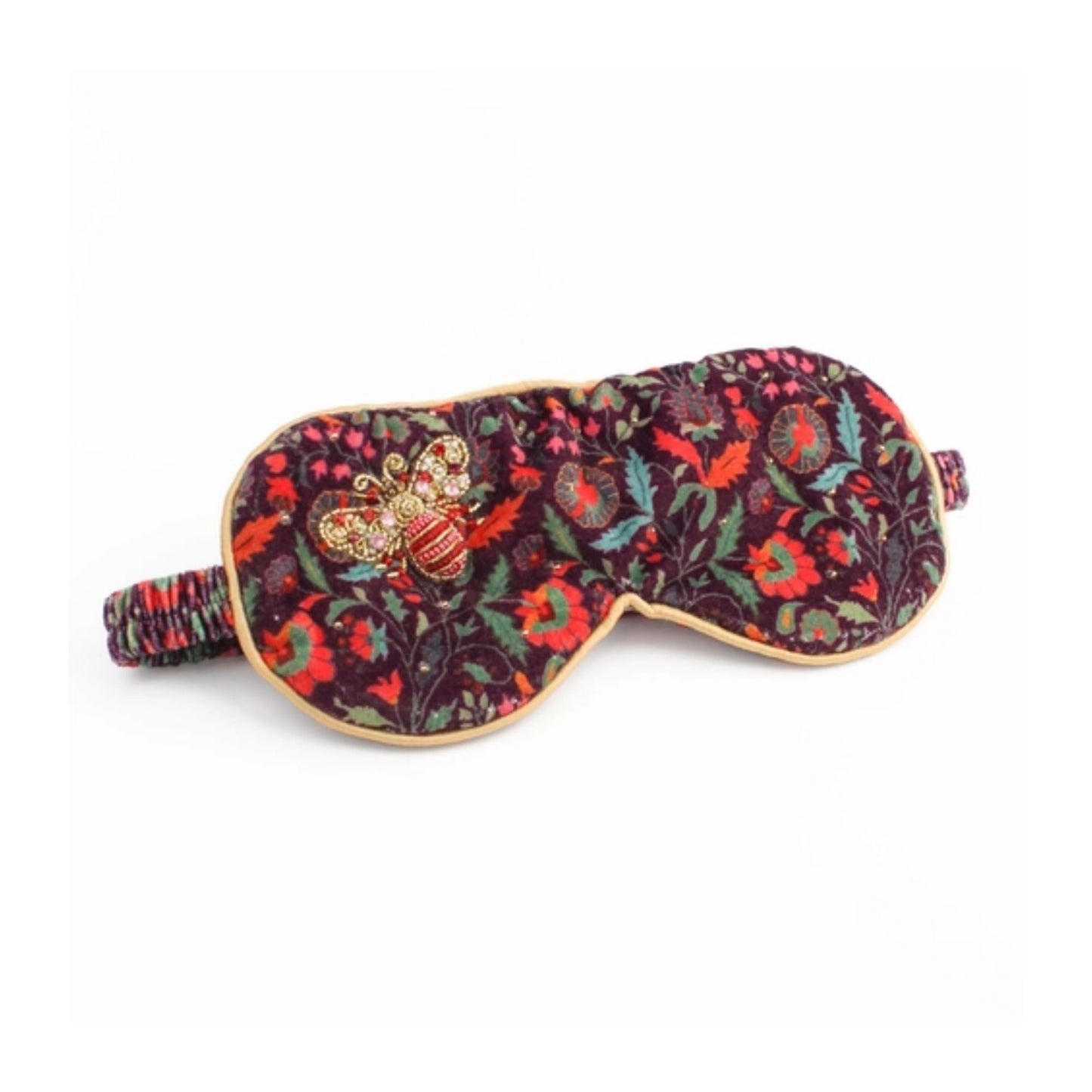 Pink and Gold Bee Patterned Sleep Mask