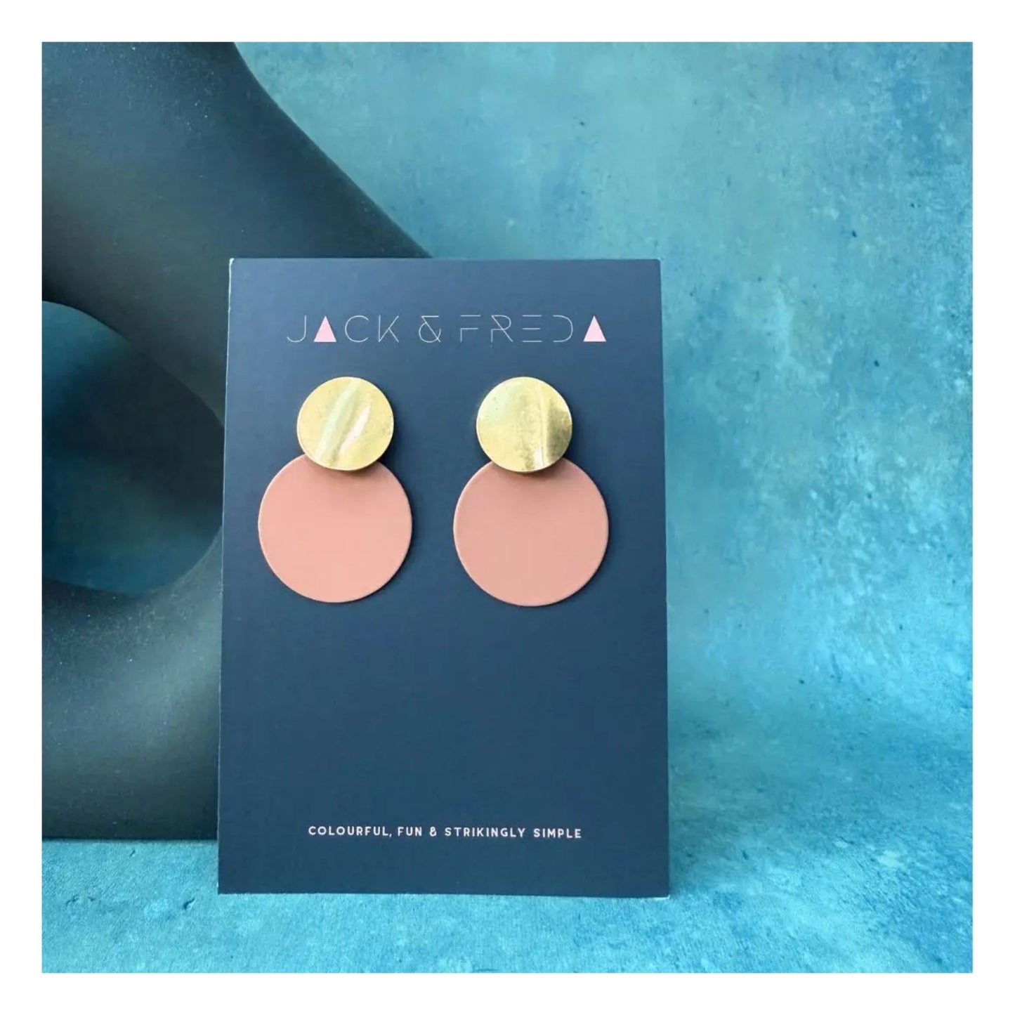 Plaster Pink & Gold Disc Earrings