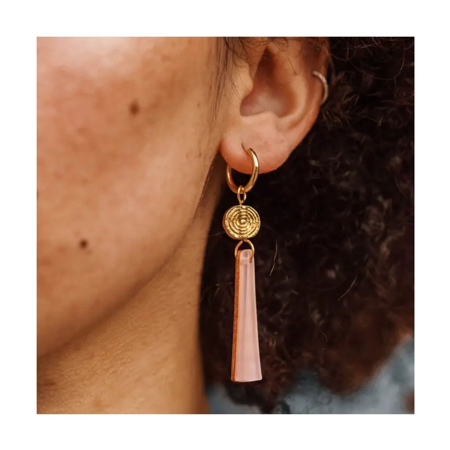 Power Drop Hoop Earrings - Dusky Lilac