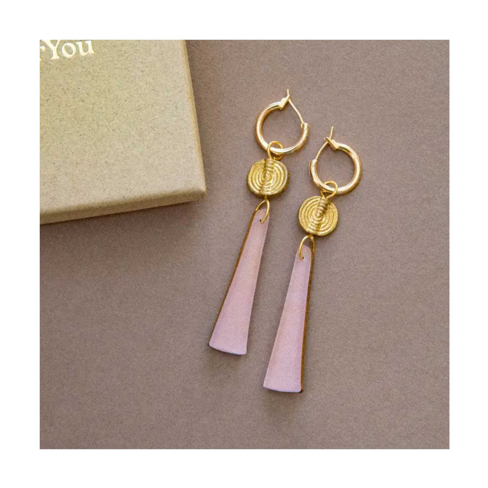 Power Drop Hoop Earrings - Dusky Lilac