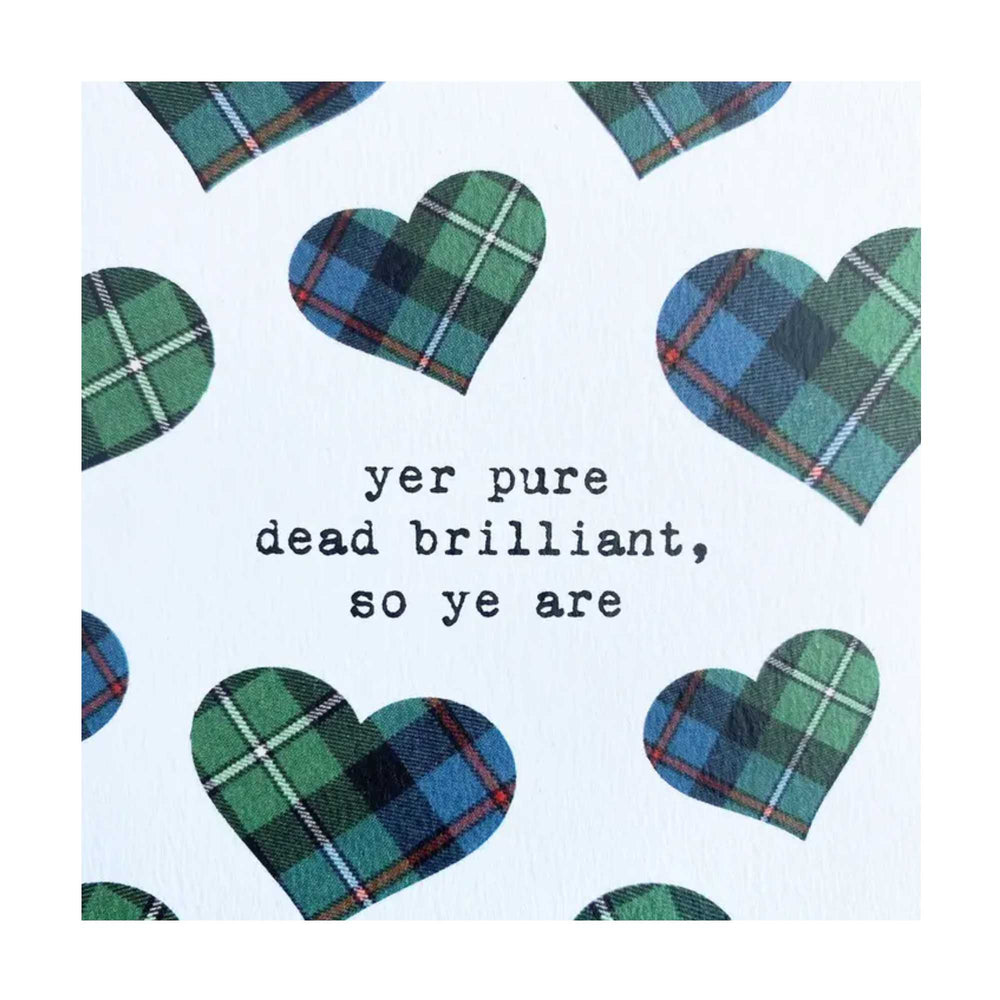 Pure Dead Brilliant Tartan Patter Card