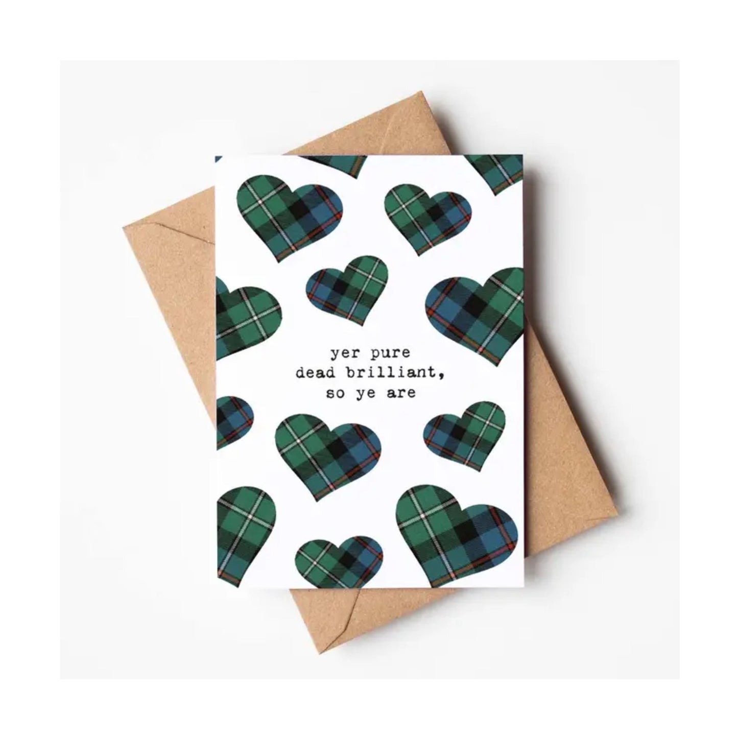 Pure Dead Brilliant Tartan Patter Card