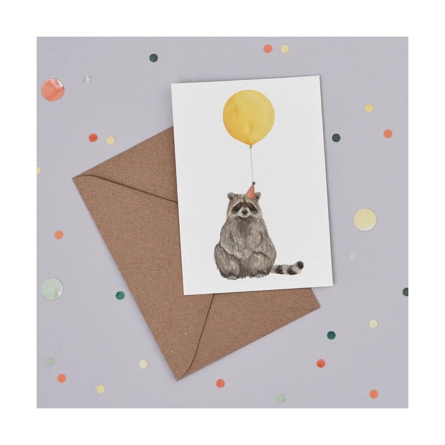 Raccoon Balloon Card