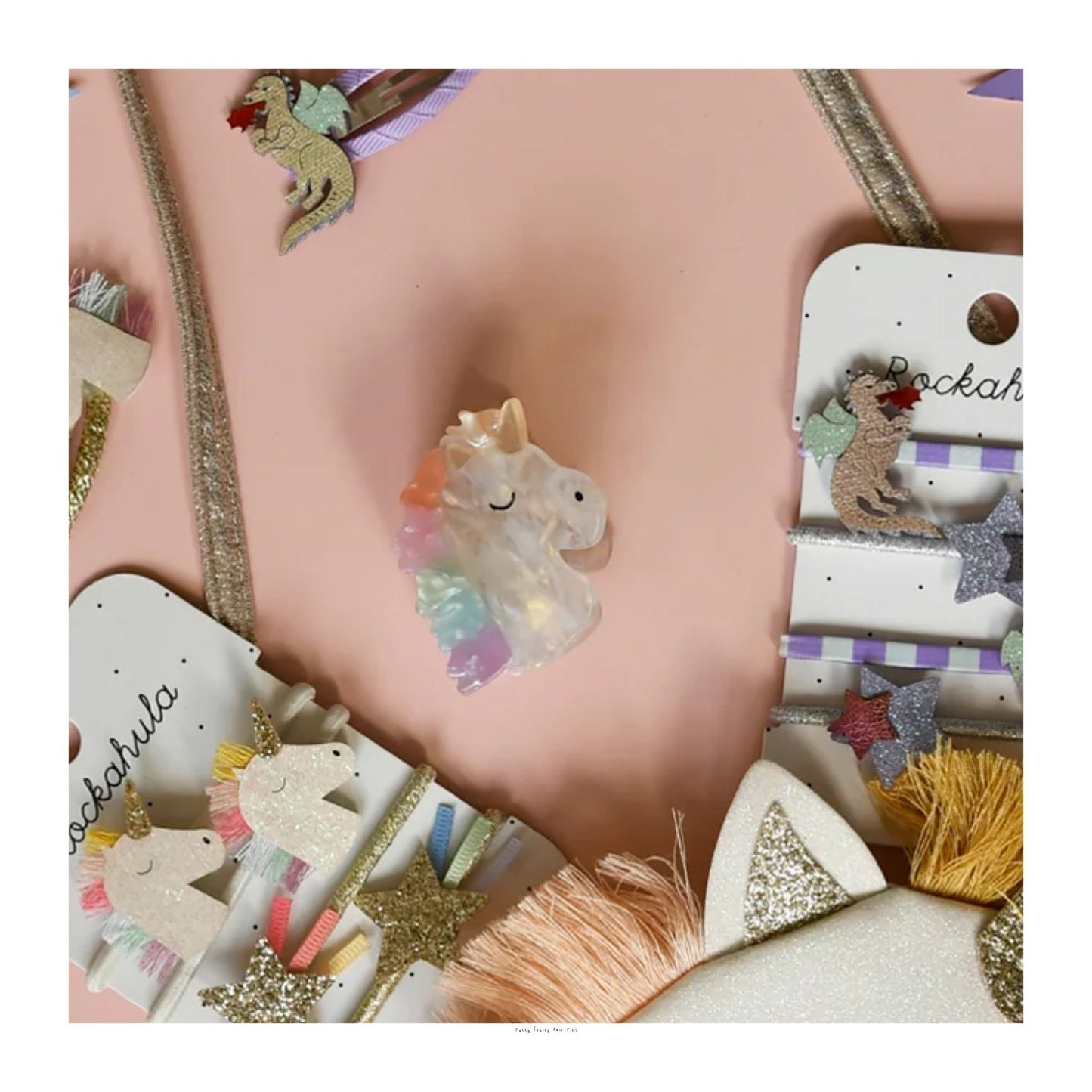 Rainbow Unicorn Claw Clip
