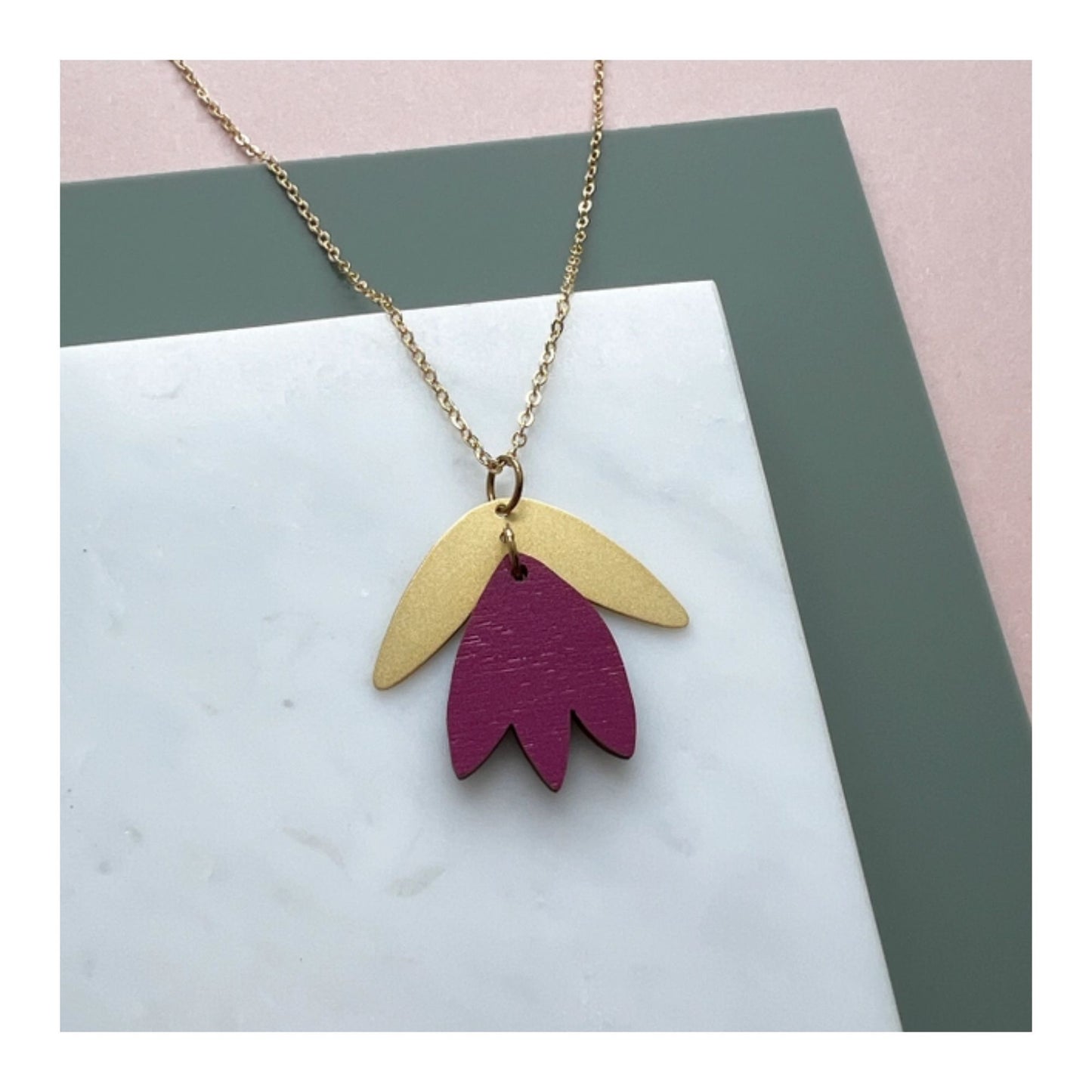Raspberry Tulip Necklace
