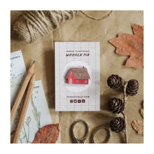  Red Cottage Wooden Pin
