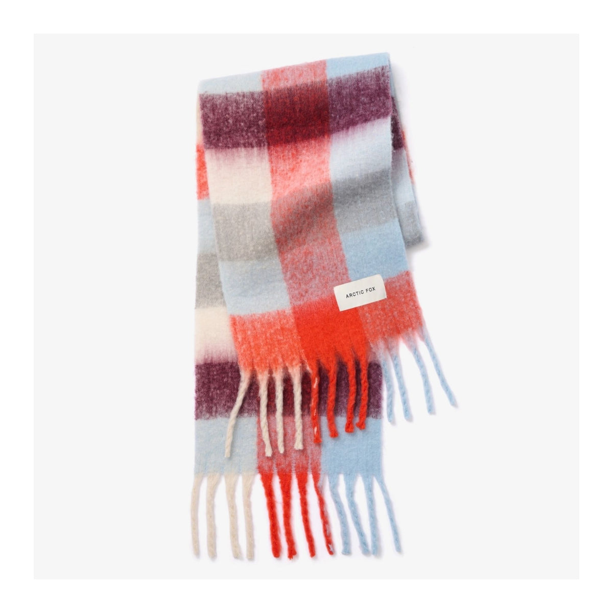 Red Blue Check Reykjavik Scarf