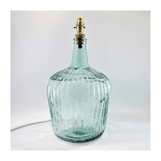 Navy Ripple Garrafa 10L Bottle Recycled Glass Table Lamp