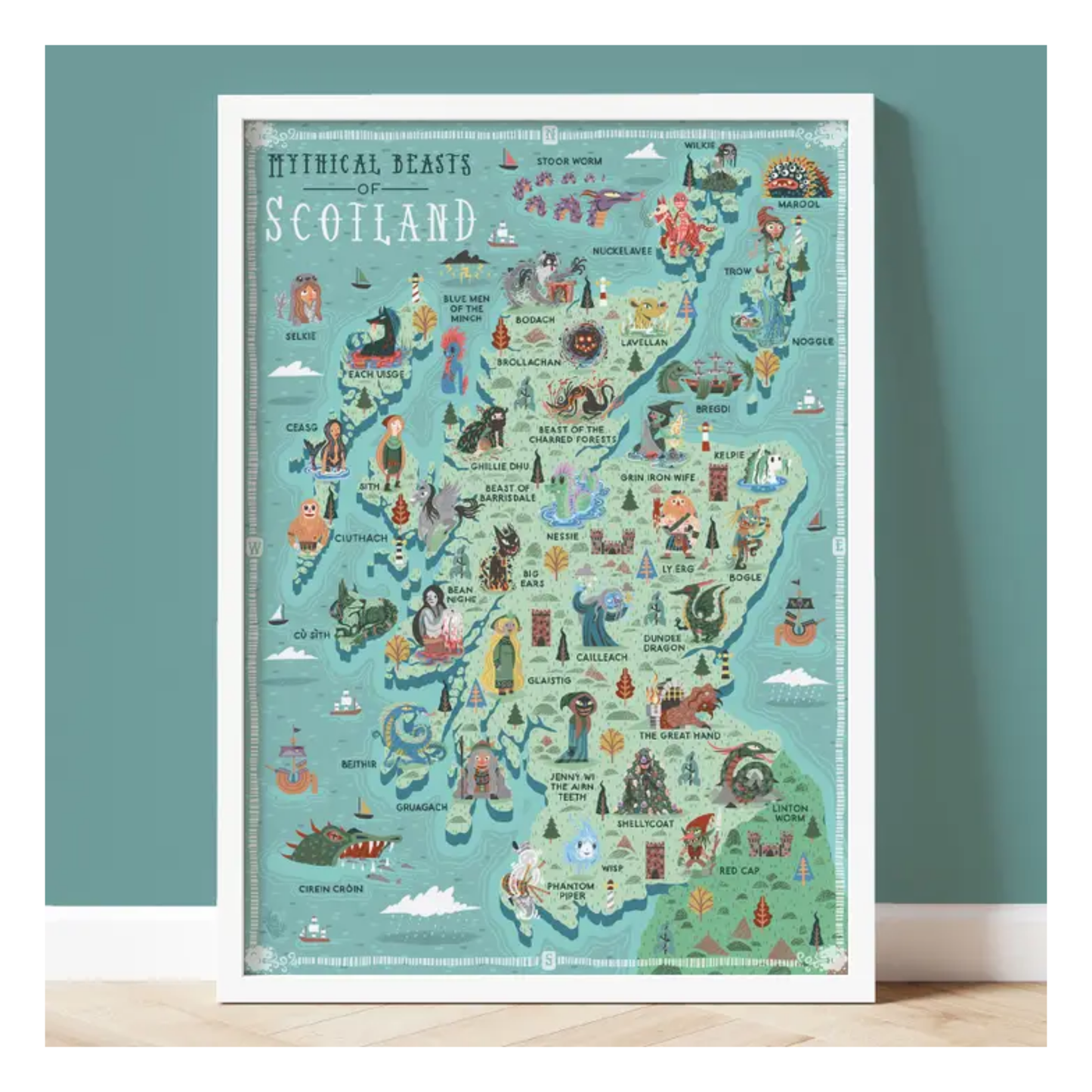 Mythical Beasts of Scotland A3 Art Print
