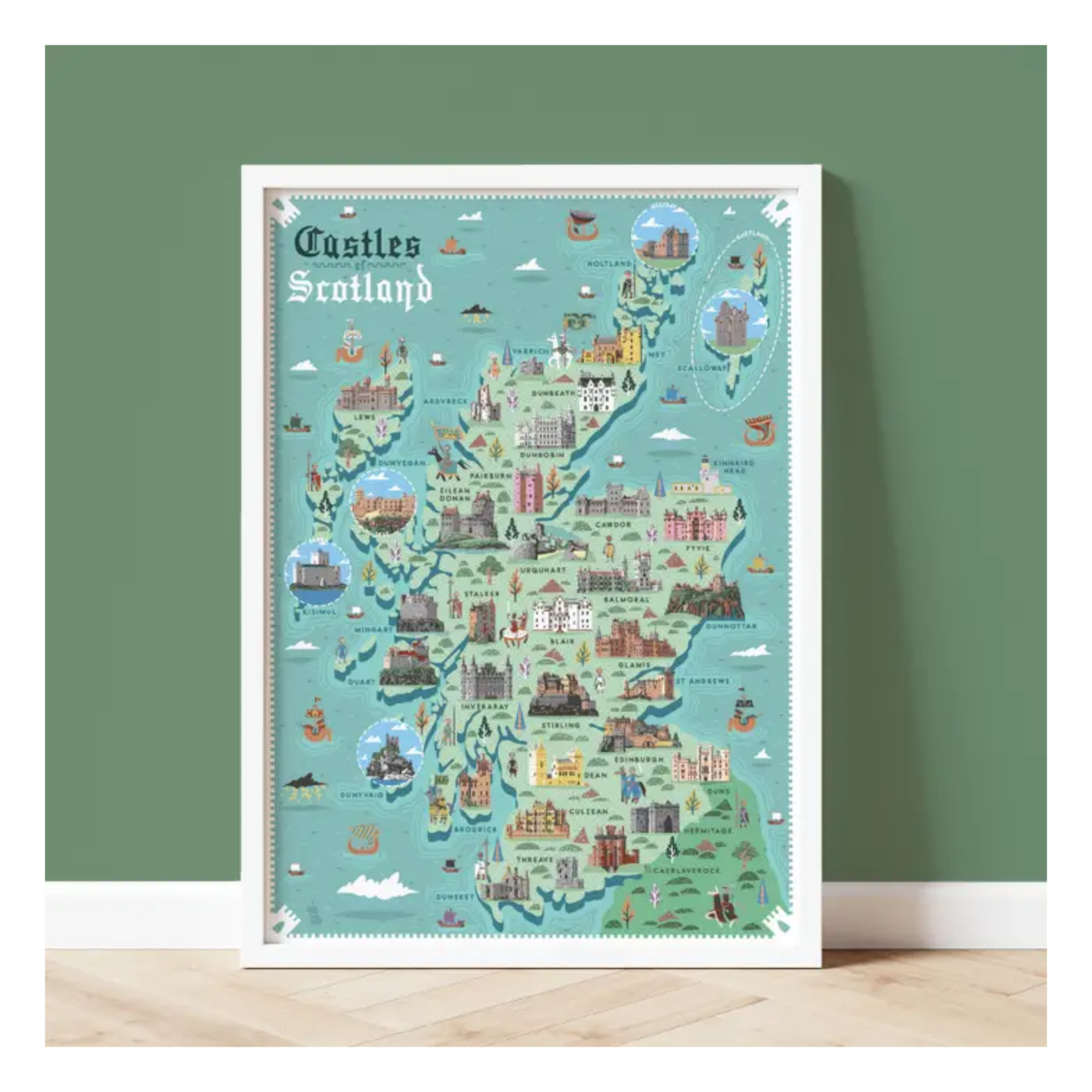 Castles of Scotland A3 Art Print
