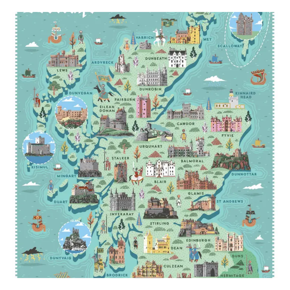Castles of Scotland A3 Art Print