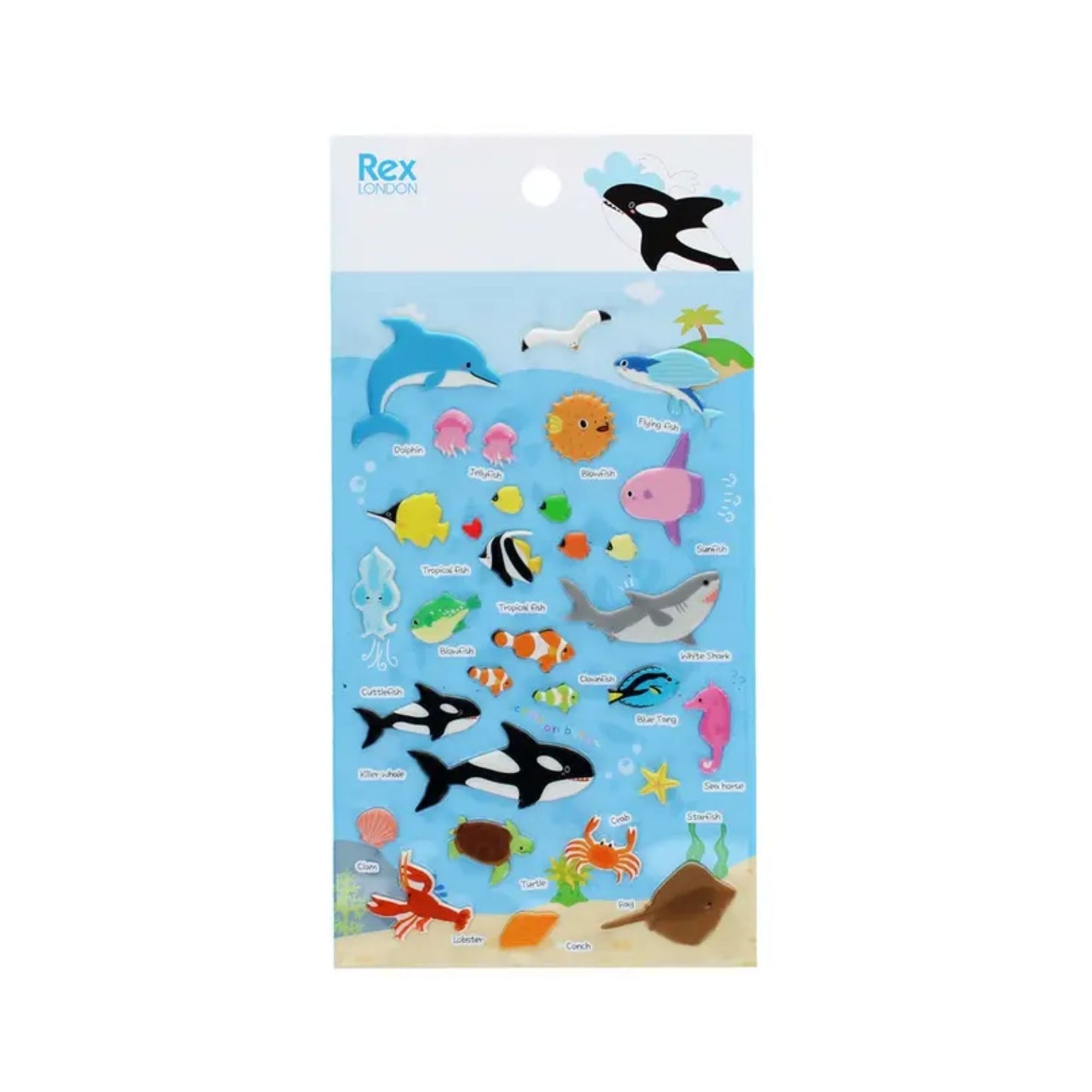 Sea Creatures 3D Puffy Stickers