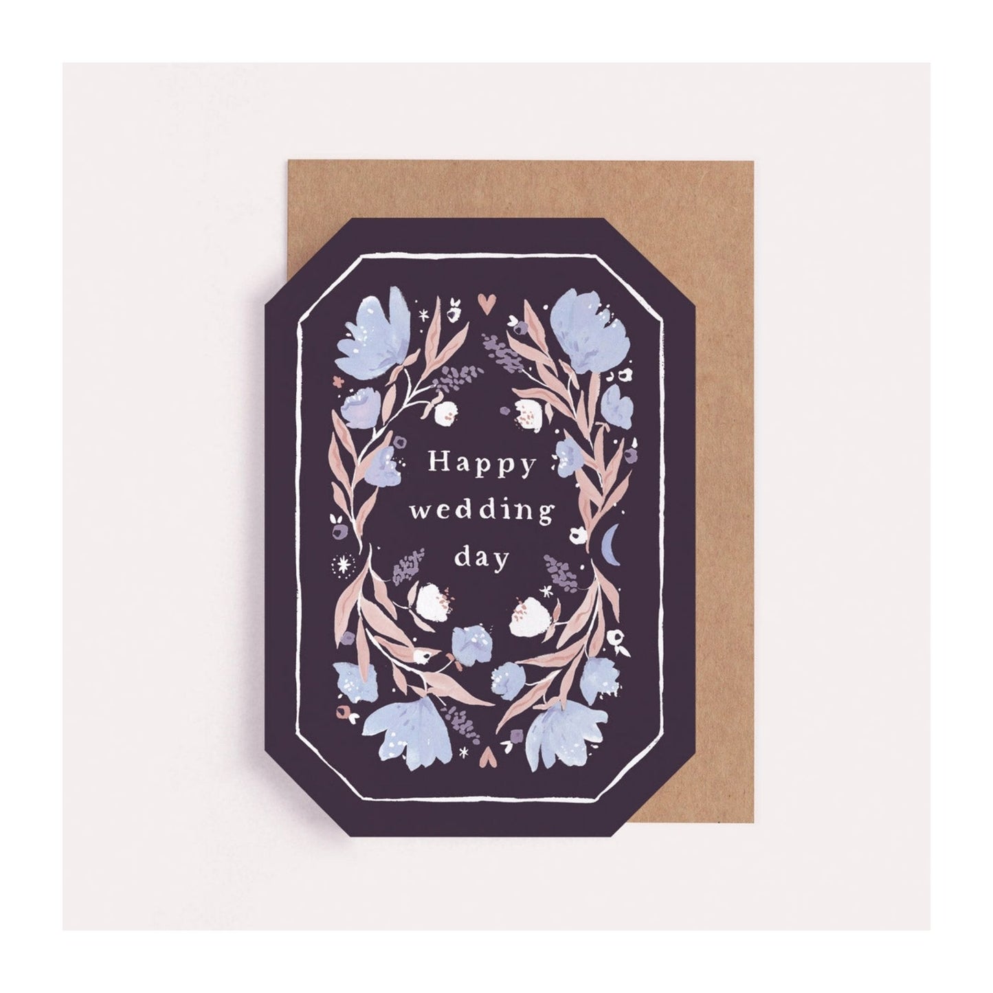Gem Shaped Floral Wedding Card