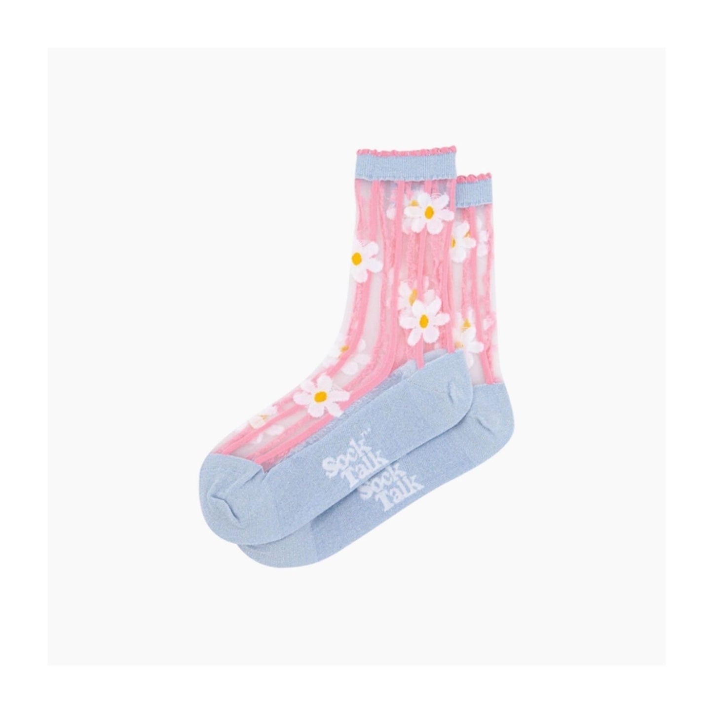 Daisy Stripes Sheer Socks