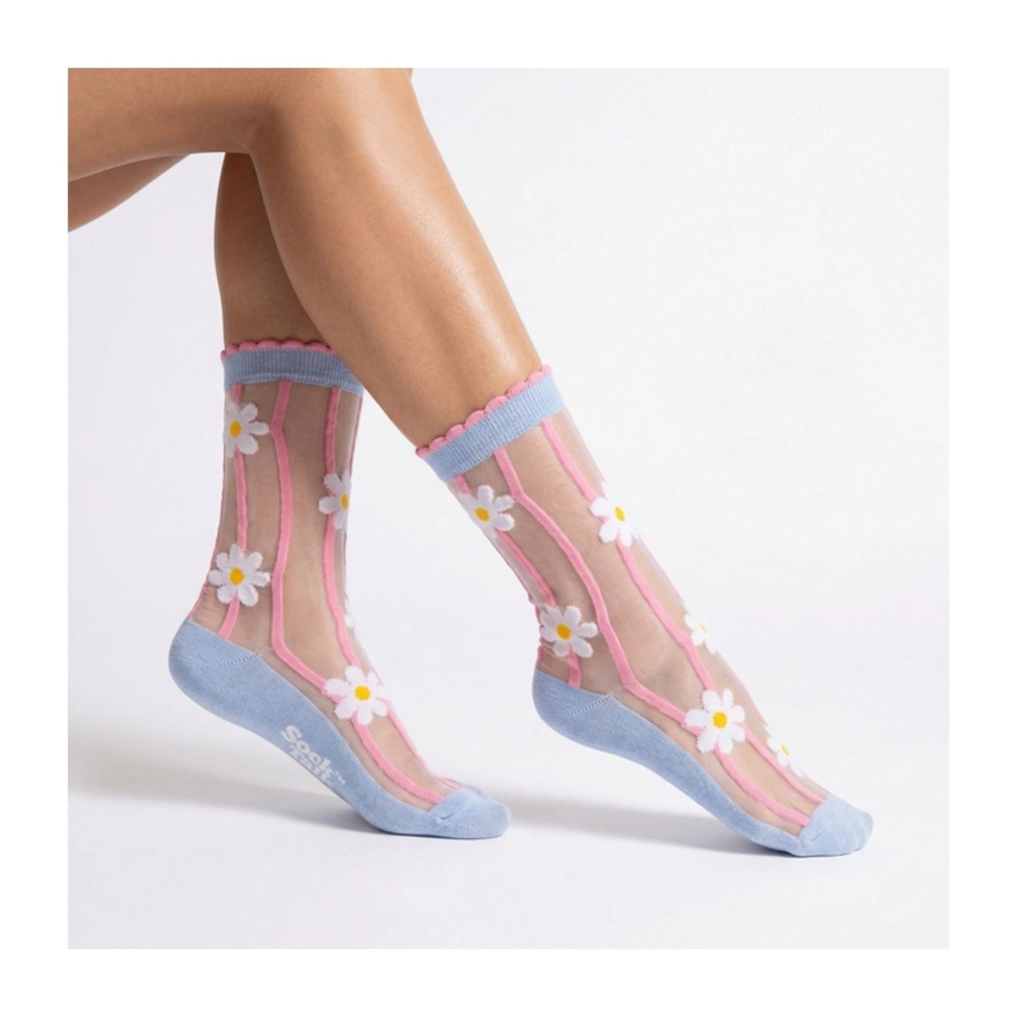 Daisy Stripes Sheer Socks