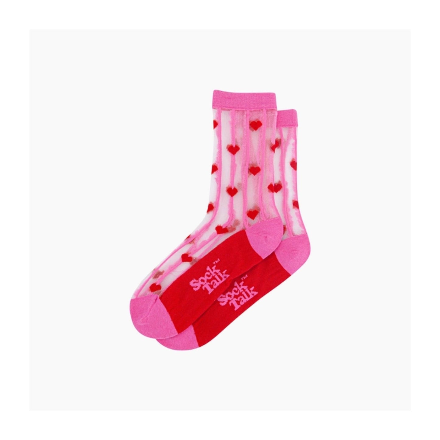 Hearts Stripes Sheer Socks