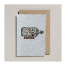  Ship In A Bottle Love Card - Iron on Patch