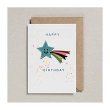  Happy Birthday Shooting Star Card - Iron on Patch