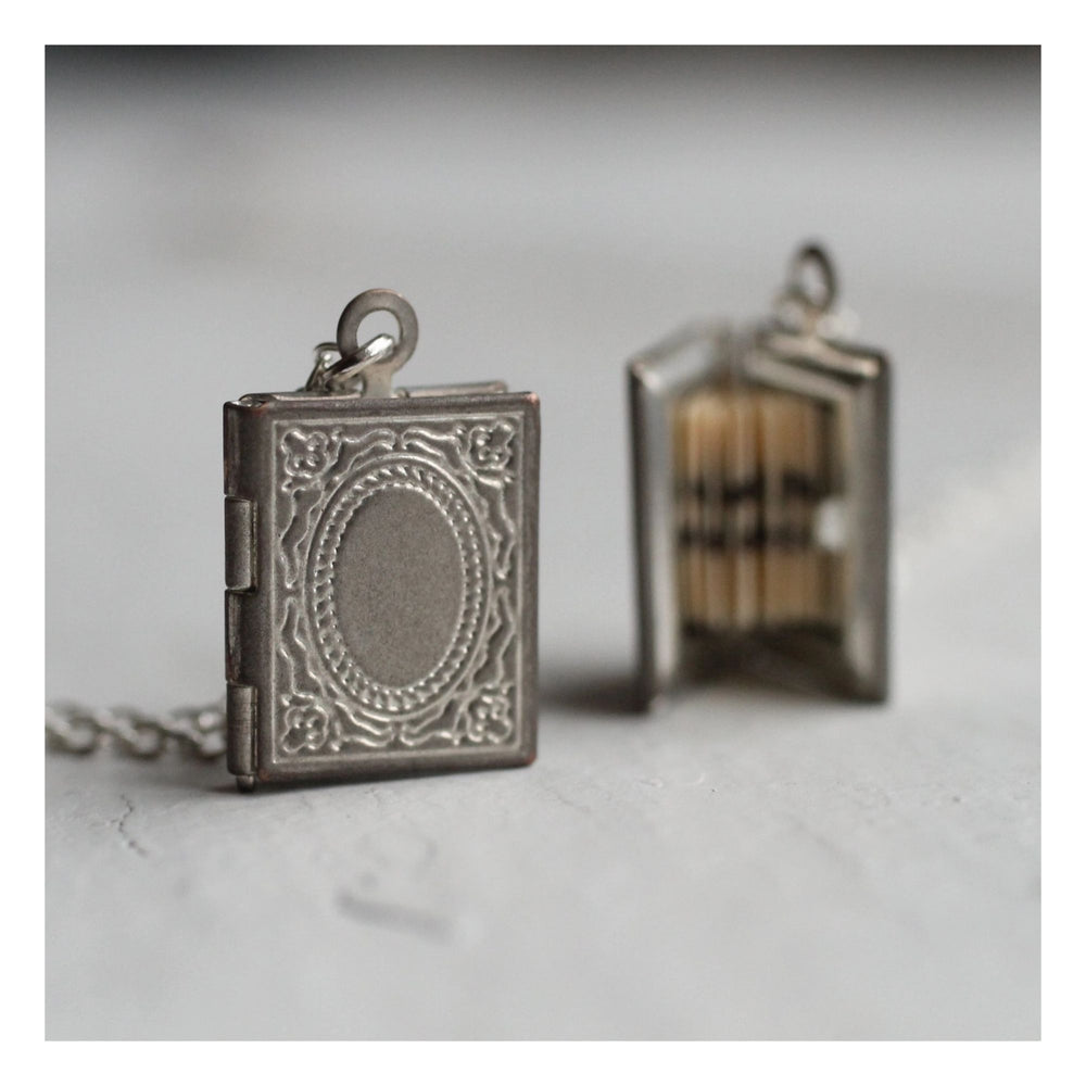 Silver Book Locket