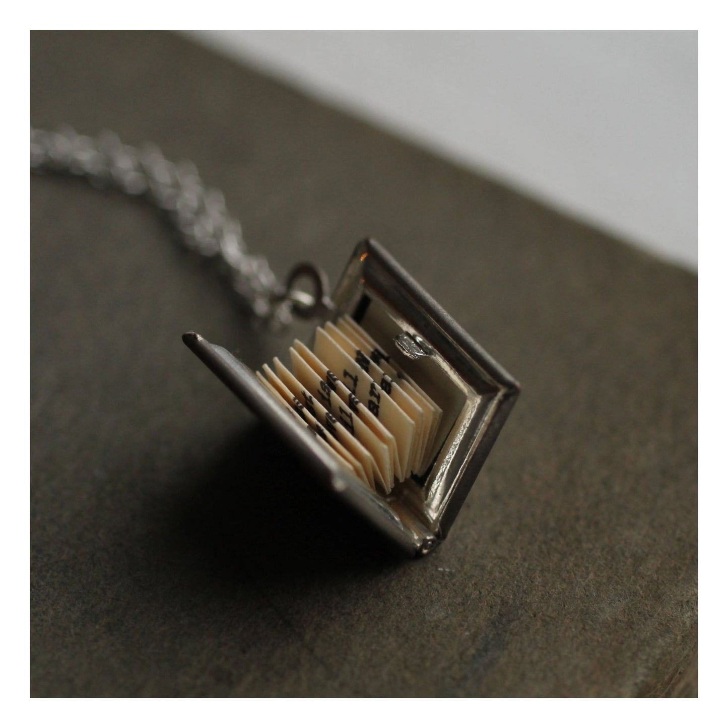 Silver Book Locket