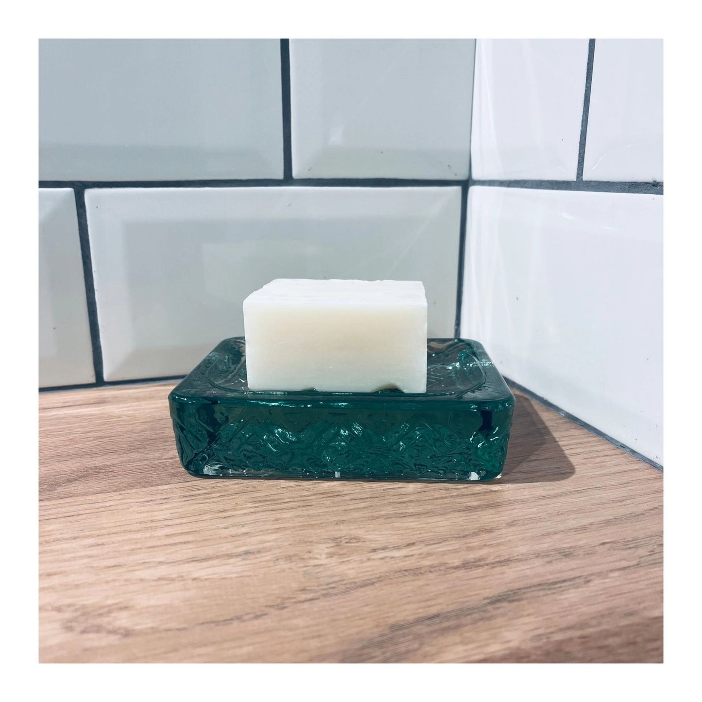 Prussian Recycled Glass Soap Dish