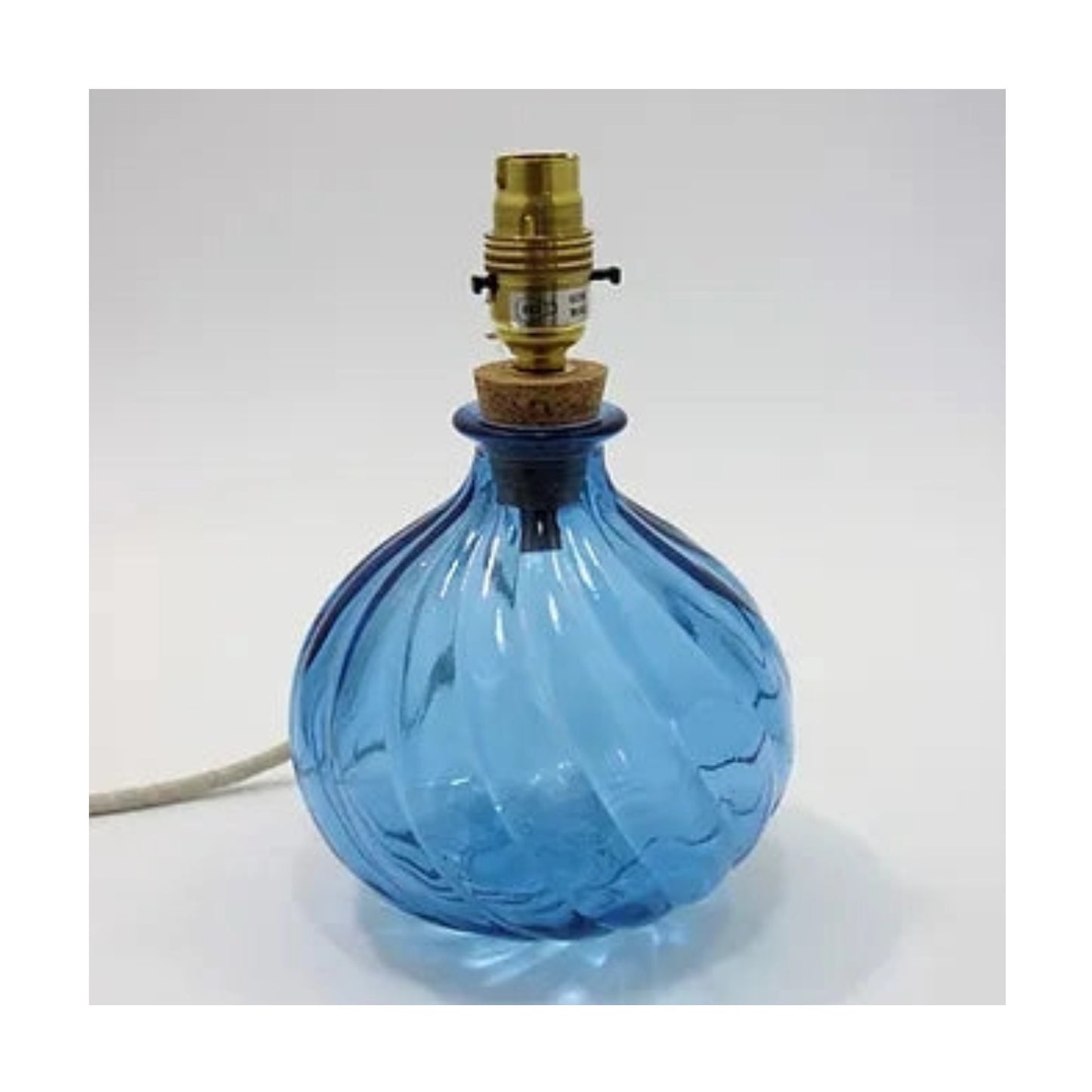 Sapphire Blue Spiral Small Glass Table Lamp