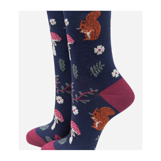 Squirrels and Toadstools Women's Bamboo Socks
