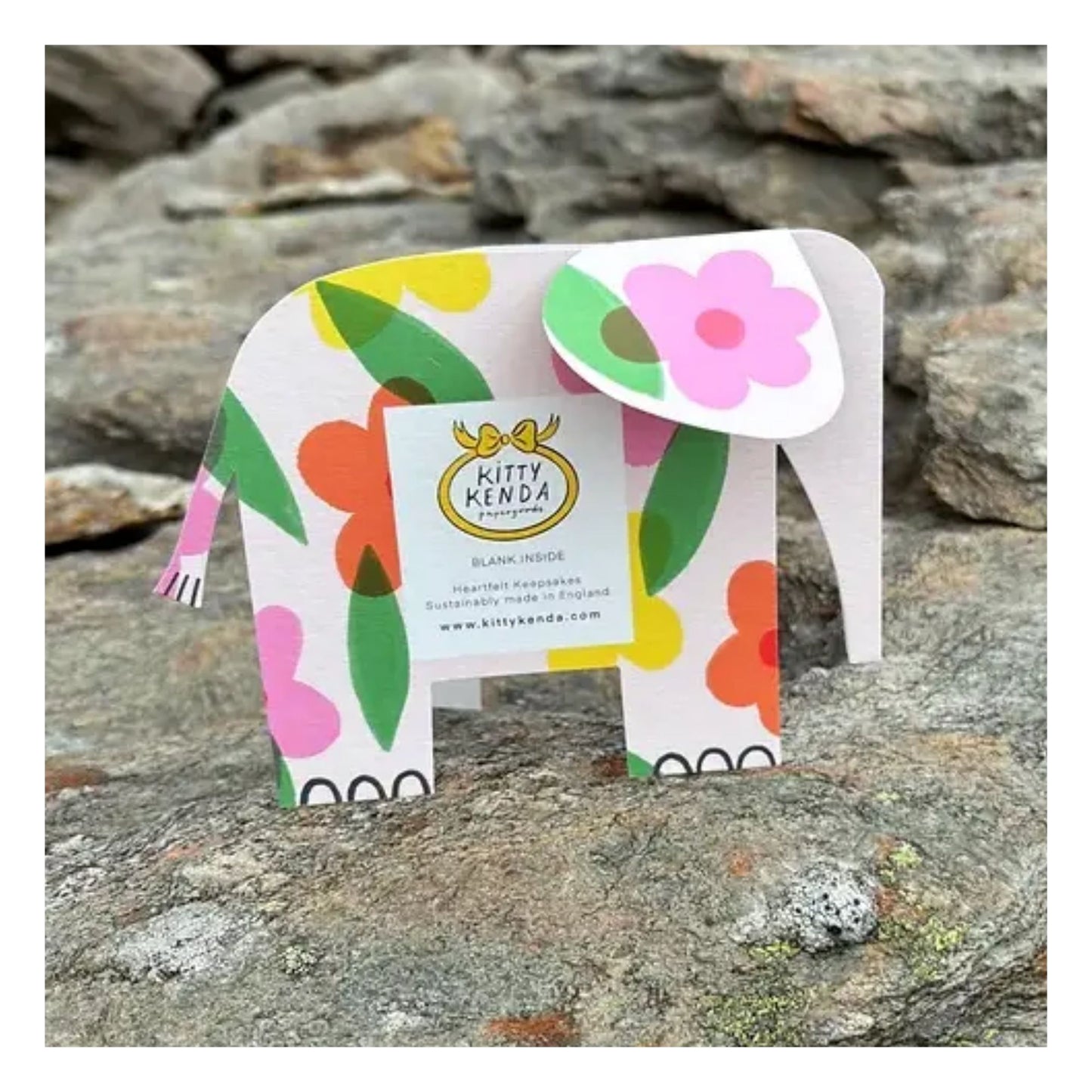 Standing Floral Elephant 3D Card