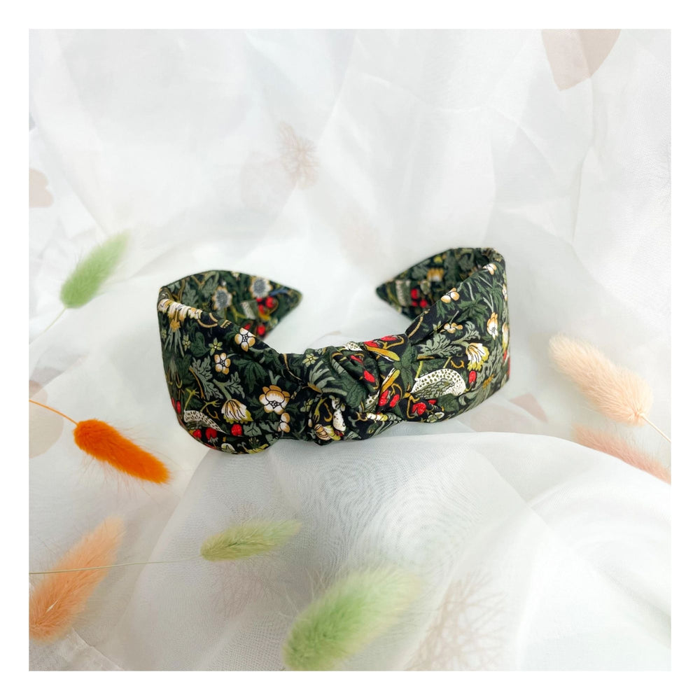 Green Strawberry Thief Headband