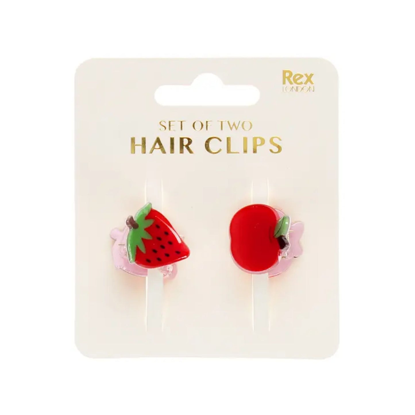 Mini Strawberry & Apple Claw Clips