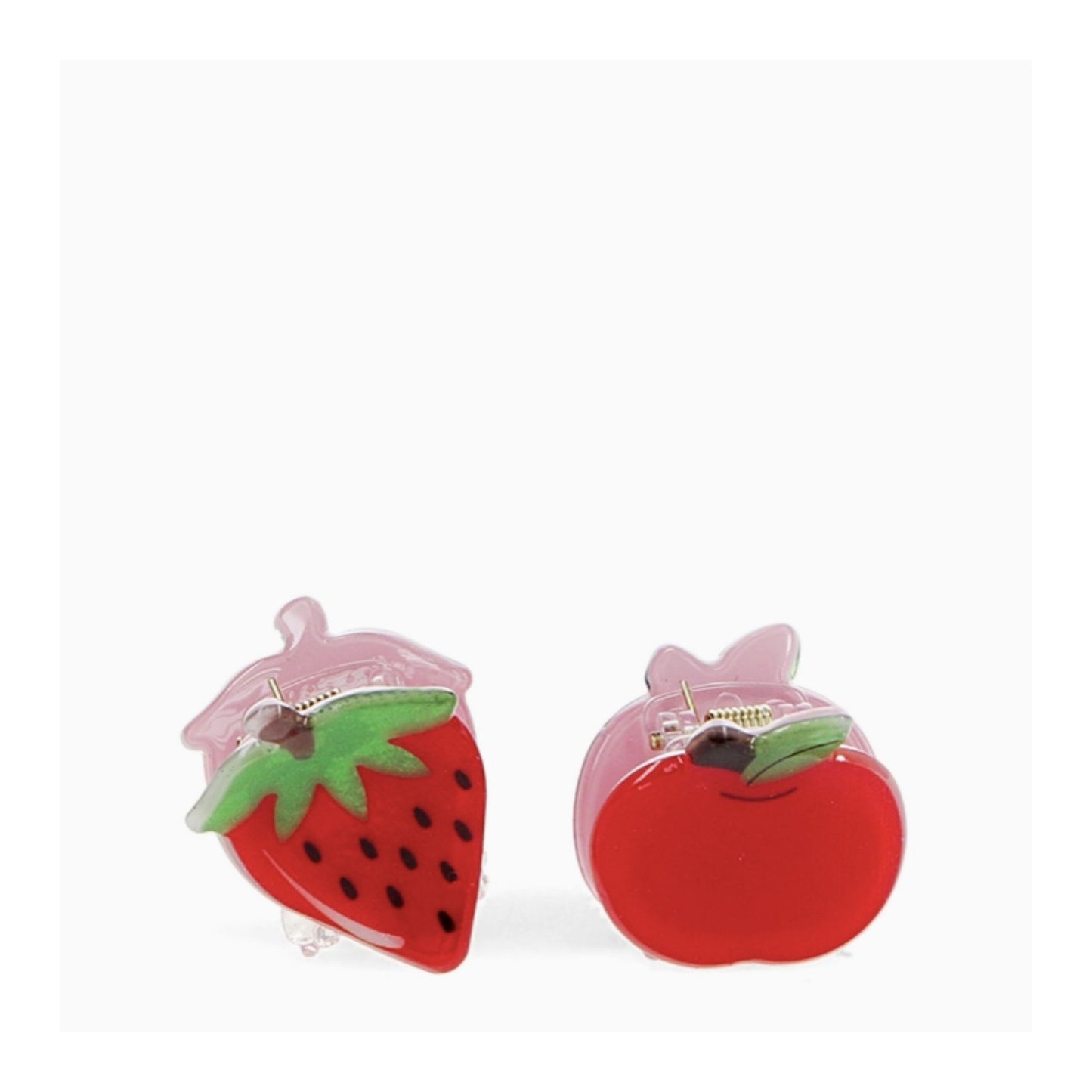 Mini Strawberry & Apple Claw Clips