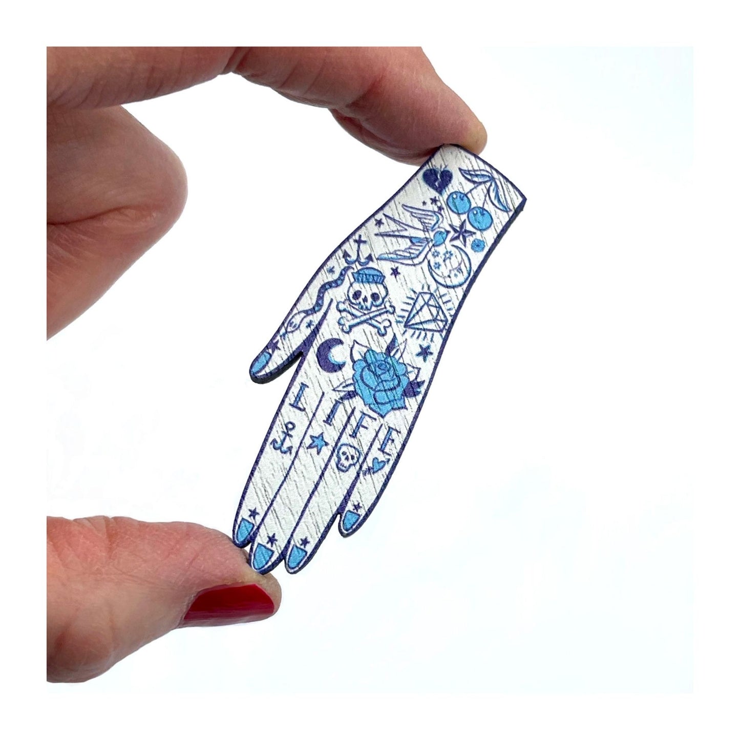 Tattooed Hand Brooch
