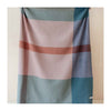 Teal Herringbone Offset Check Recycled Wool Blanket
