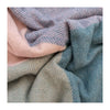Teal Herringbone Offset Check Recycled Wool Blanket