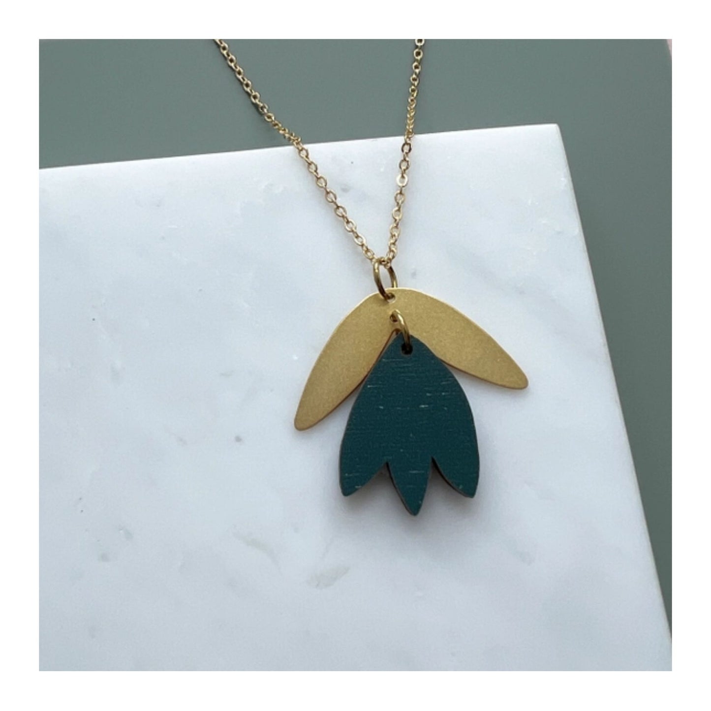 Teal Tulip Necklace