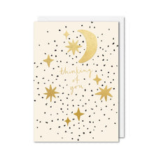  Thinking of You card with gold text and star and moon details
