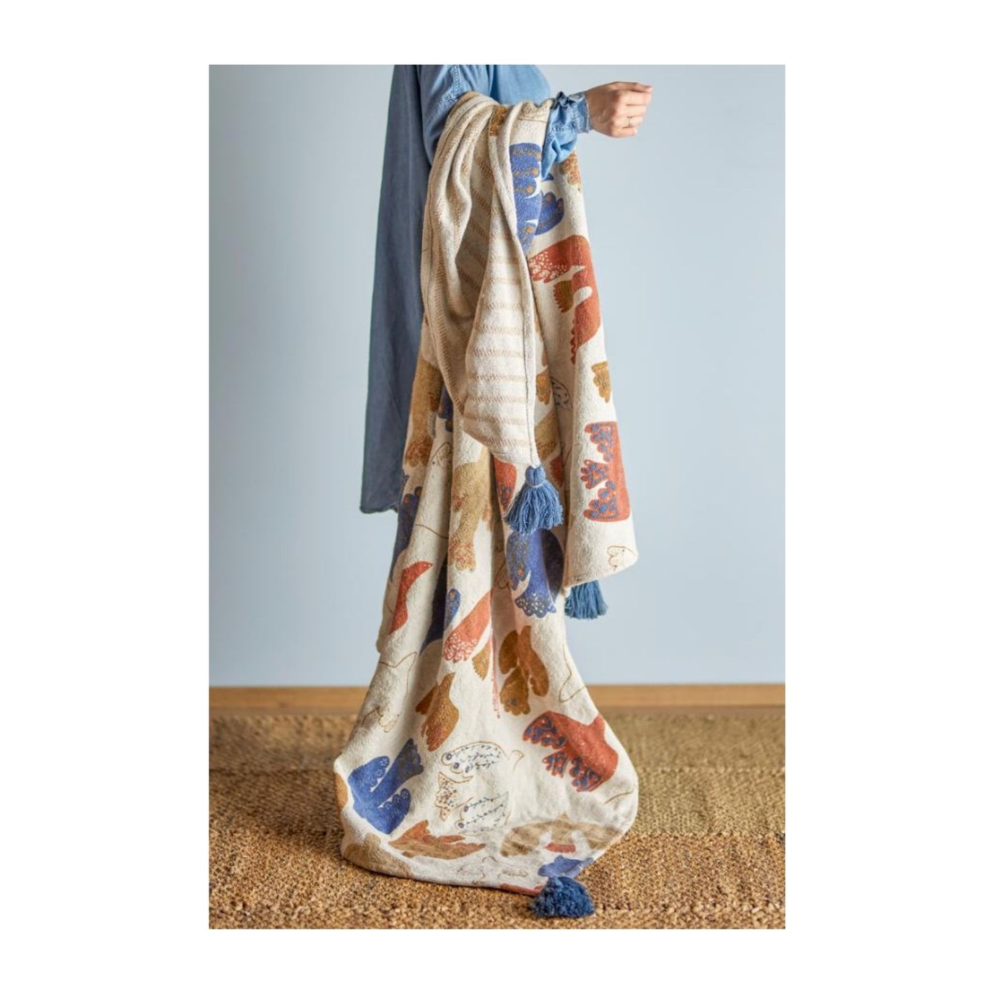 Anniversary Folk Bird Throw