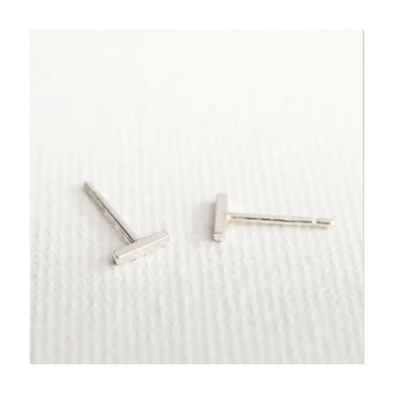Silver bar earrings from MUKA Jewellery. Made from recycled sterling silver.
