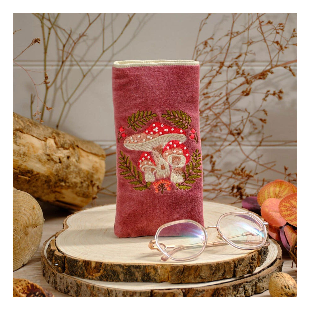 Toadstool Velvet Glasses Case