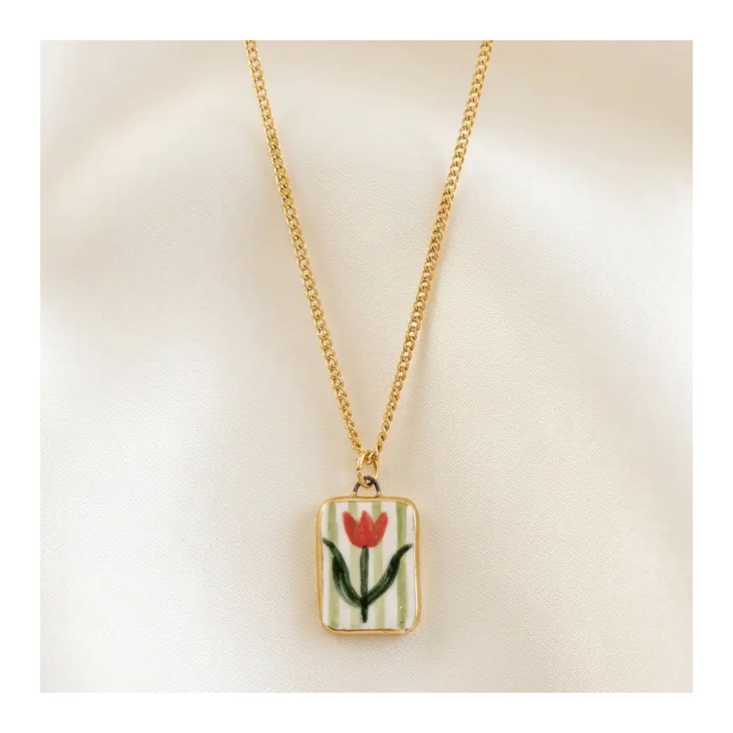 Tulip Stripe Ceramic Pendant