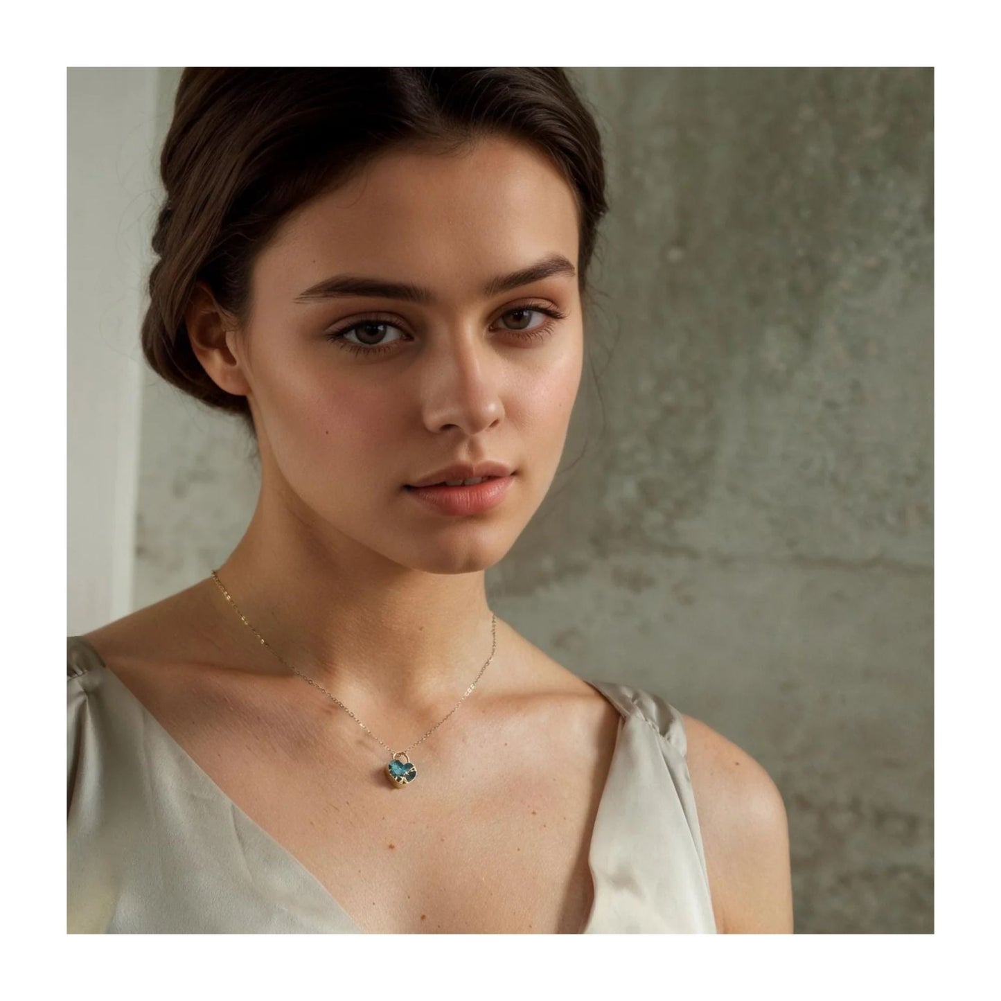 Turquoise Padlock Heart Gemstone Necklace