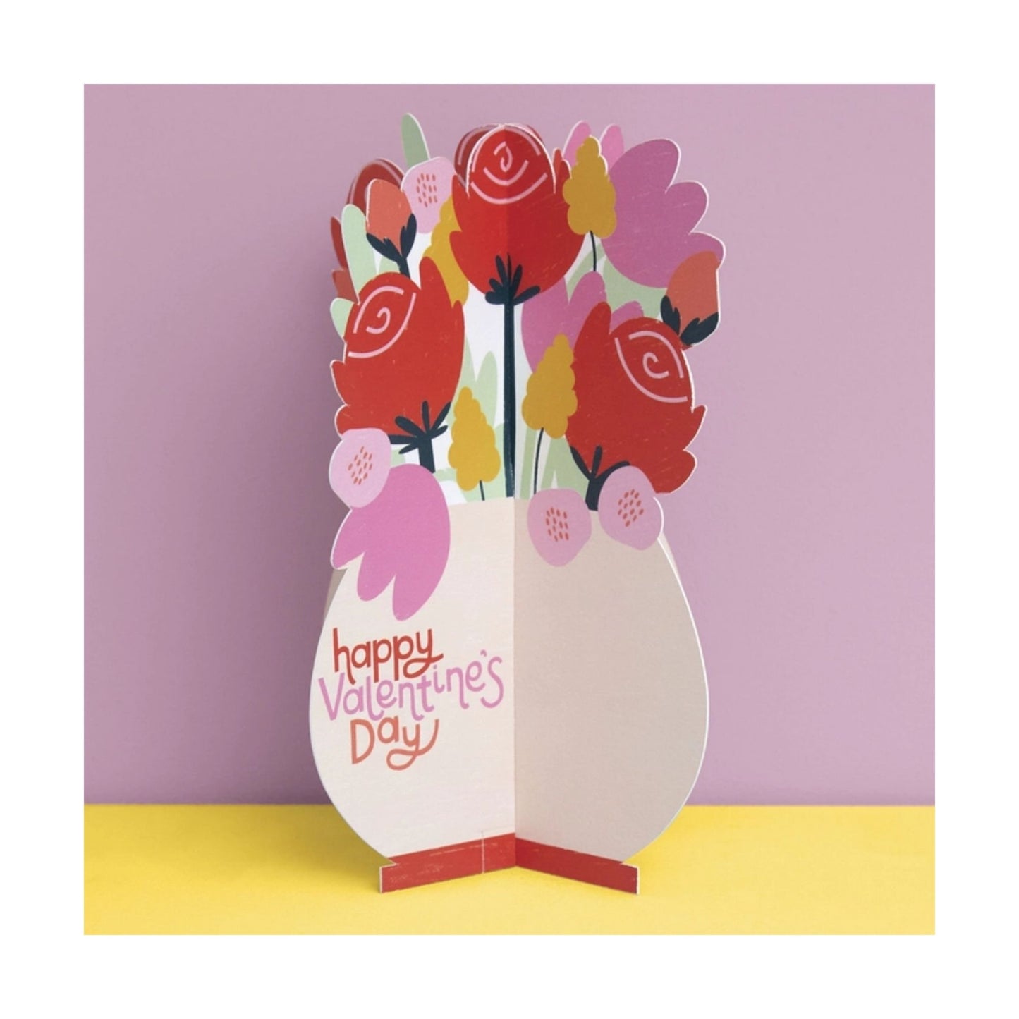 Valentines Flowers 3D Fold Out Card