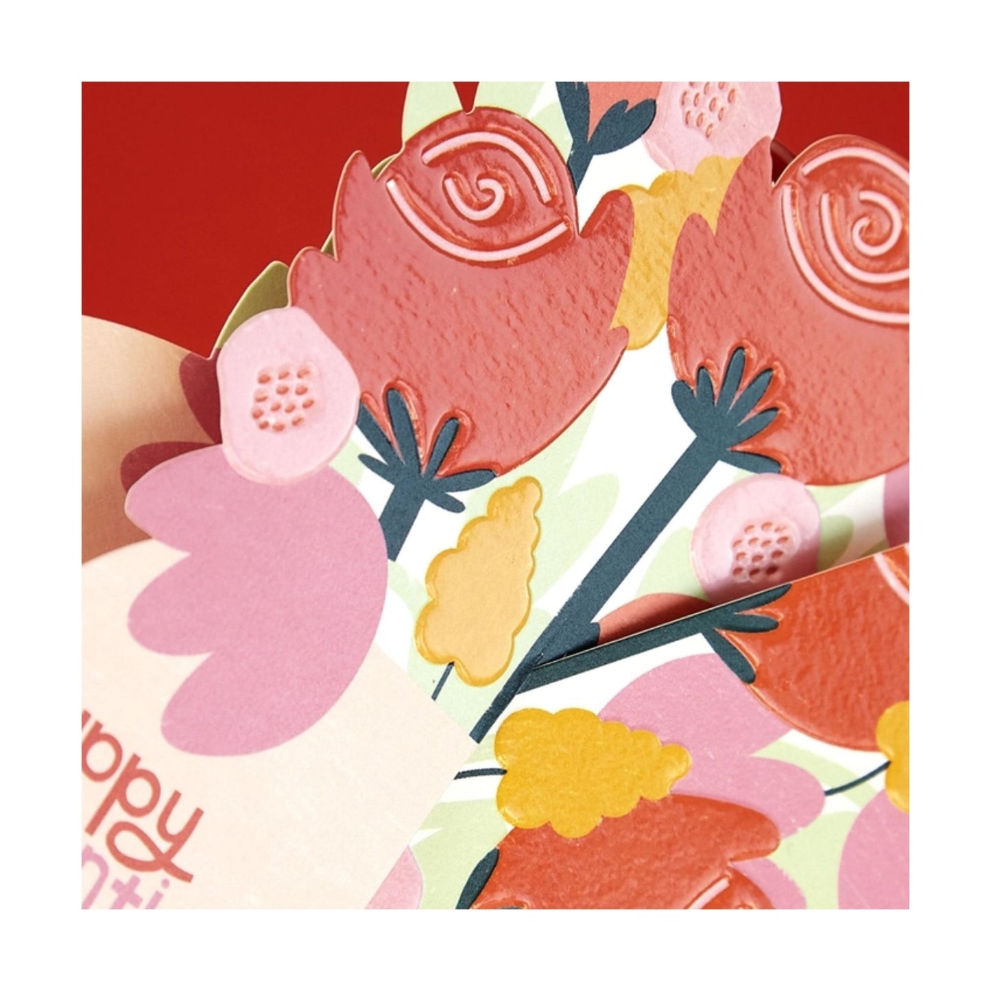 Valentines Flowers 3D Fold Out Card