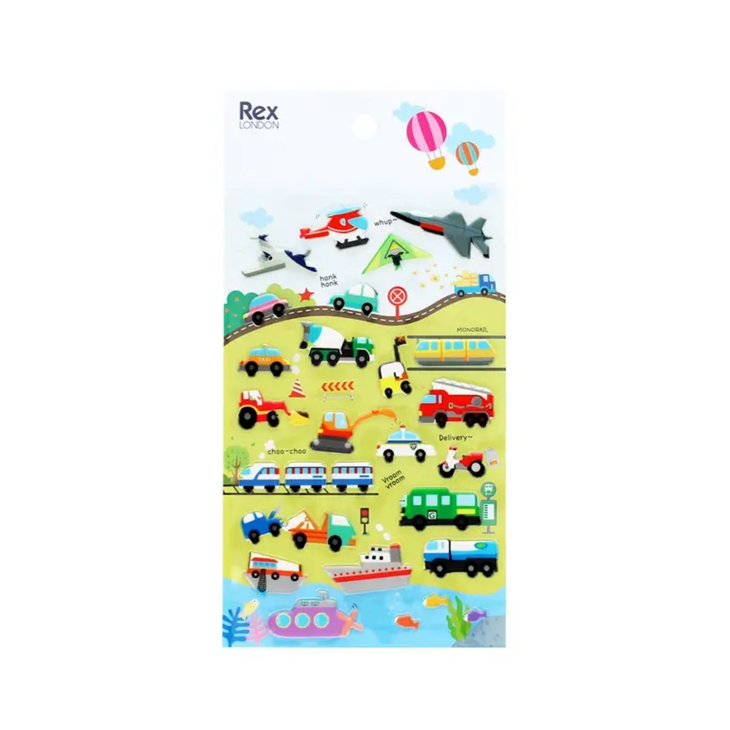 Vehicles 3D Puffy Stickers