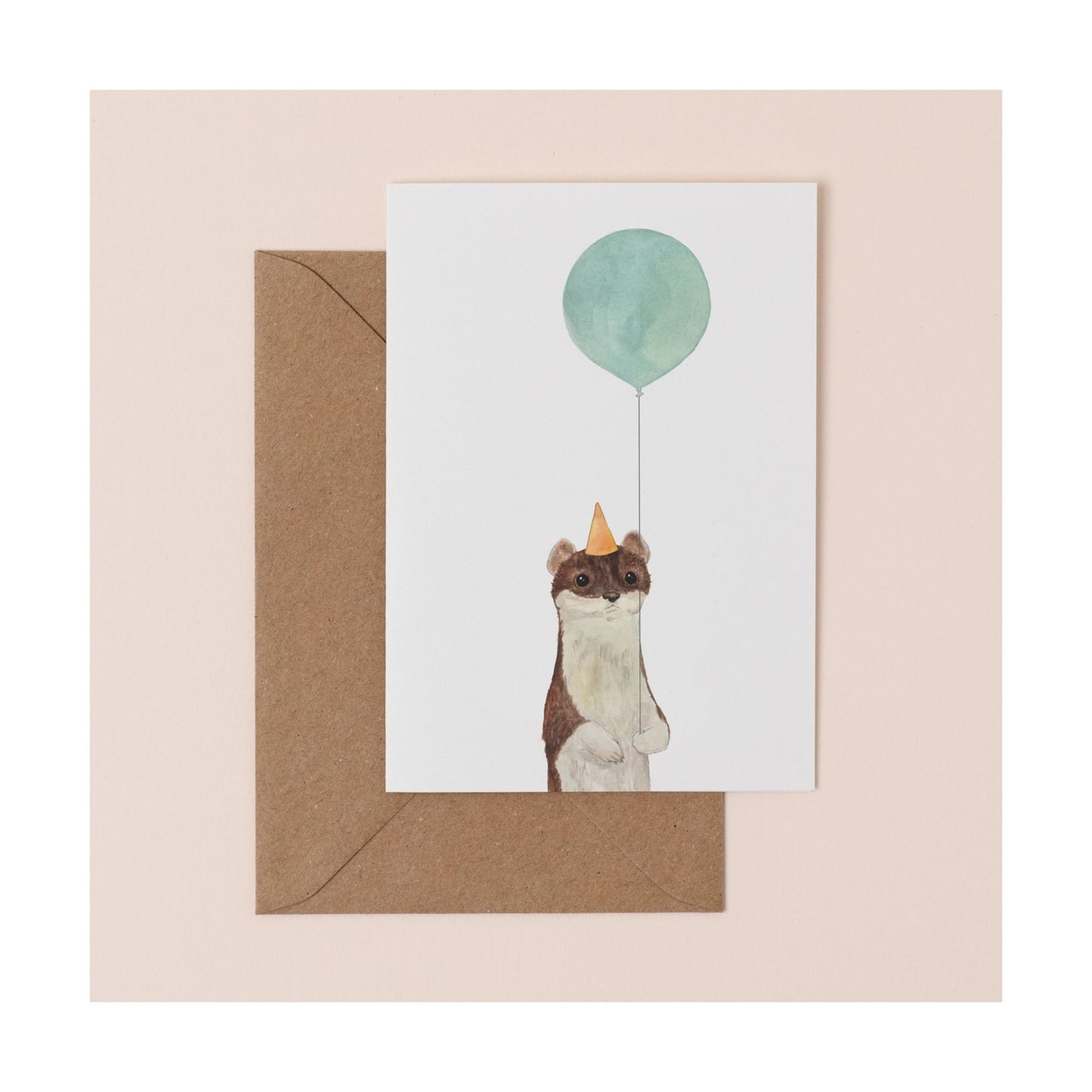 Weasel Balloon Card