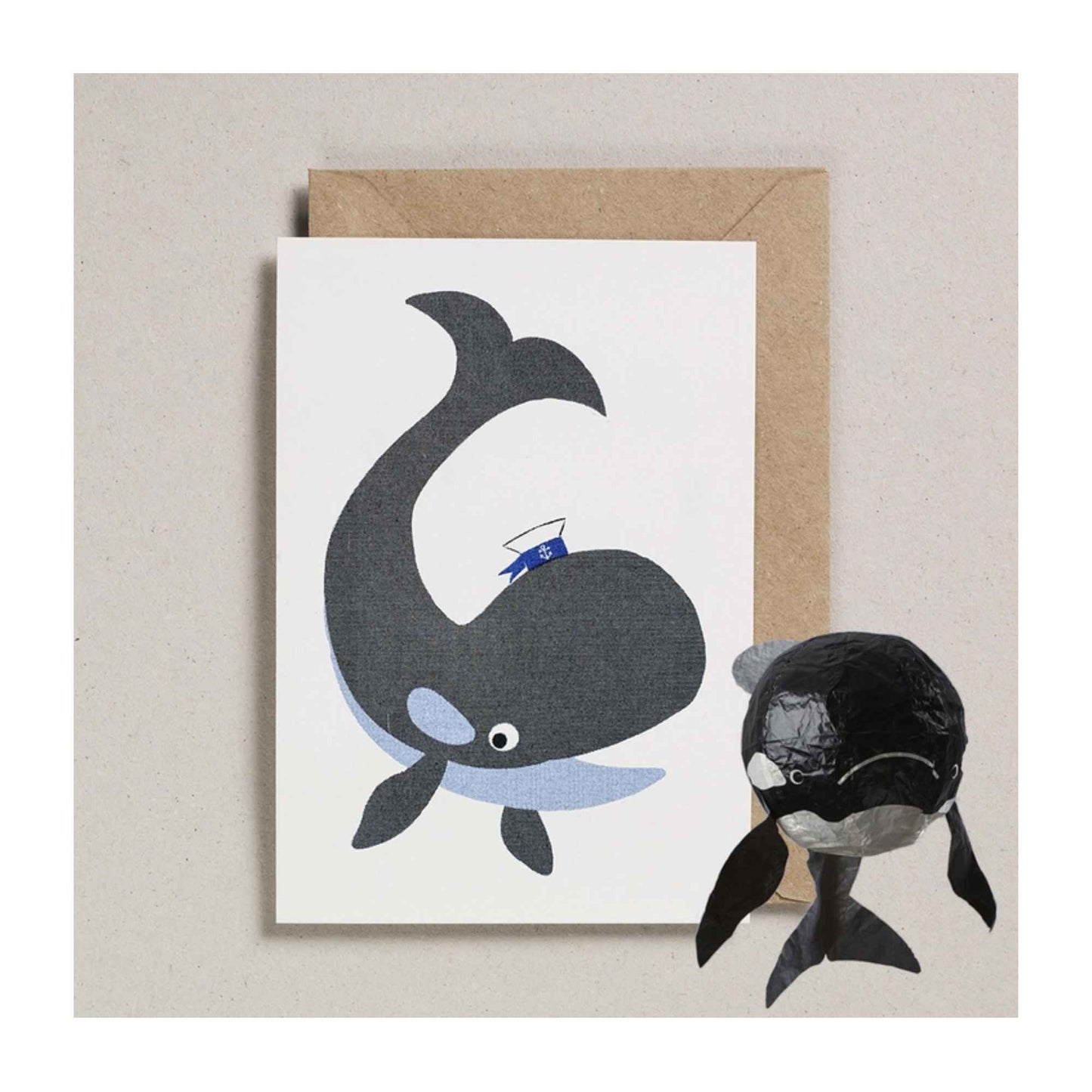 Whale Paper Balloon Card