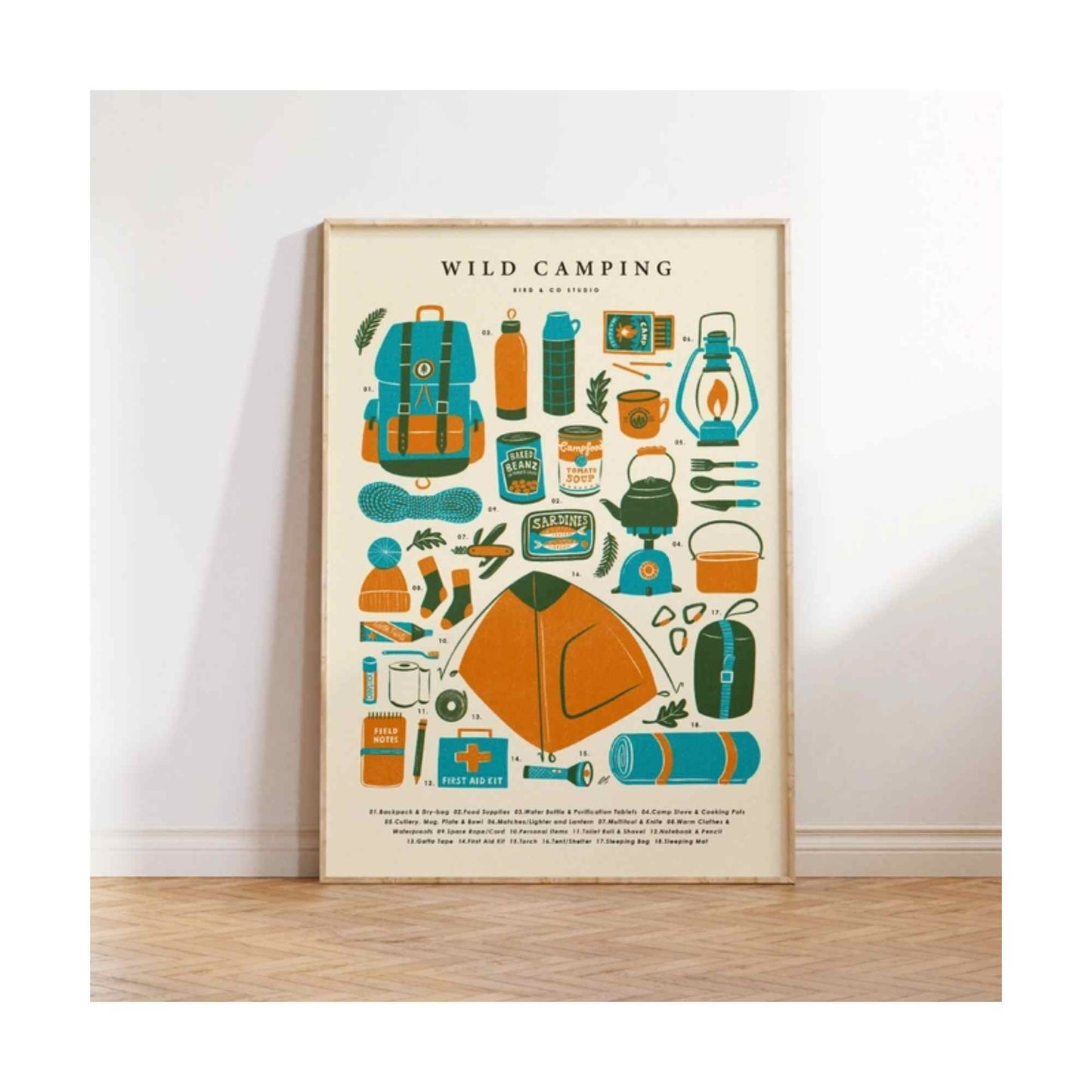 Wild Camping Kit Essentials Print
