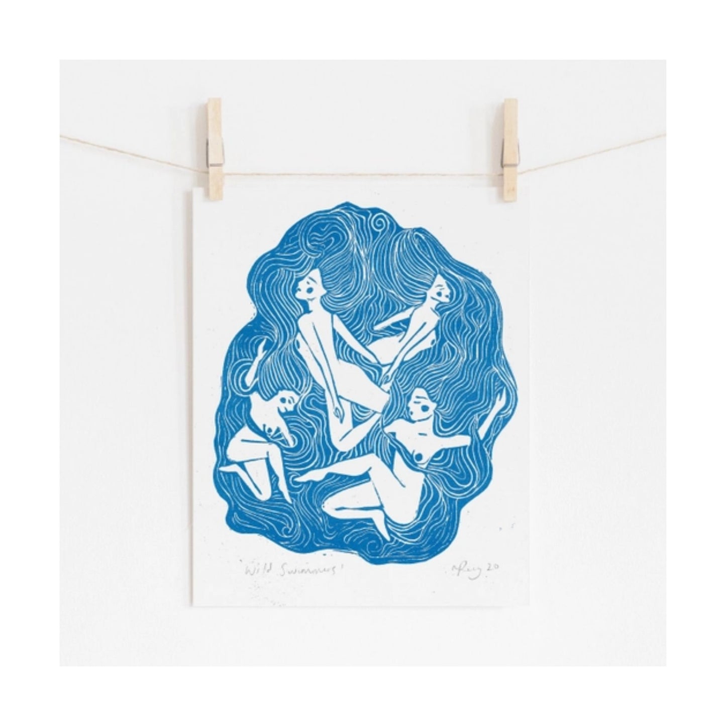 Wild Swimmers Risograph Print